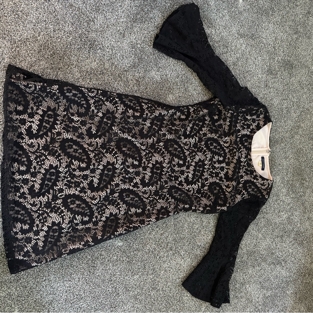 Tommy Hilfiger Black Lace Dress with Paisley Design